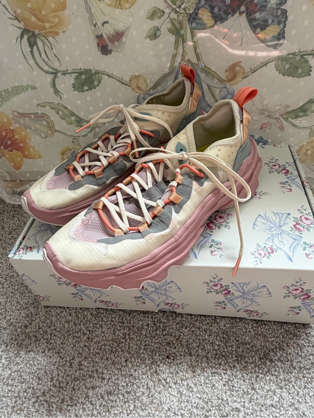 Sorel Athletic Sneakers in Pink, Cream, Gray and Coral
